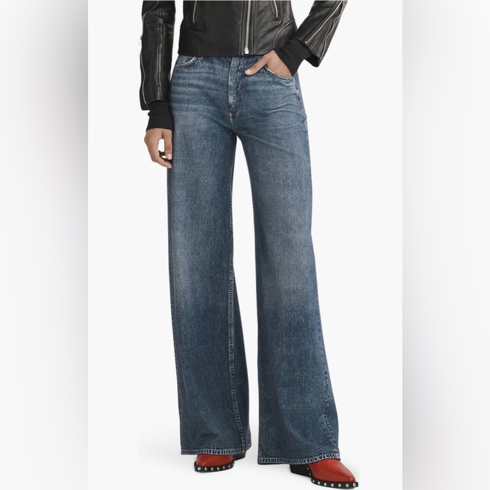 rag & bone Miramar Sofie High Waist Cotton Terry Sweatpant Jeans, Size 28